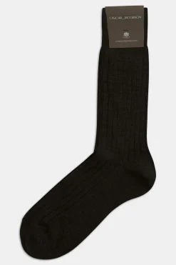 Mid-length Ribbed Wool Stretch Socks