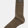 Mid-length Ribbed Wool Stretch Socks