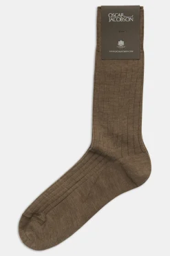 Mid-length Ribbed Wool Stretch Socks