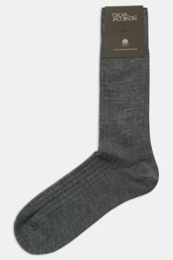 Mid-length Ribbed Wool Stretch Socks
