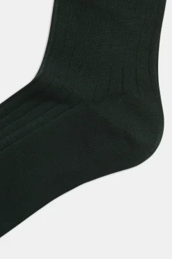 Mid-length Ribbed Wool Stretch Socks