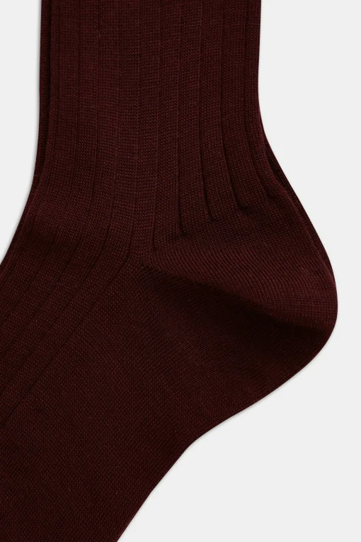 Mid-length Ribbed Wool Stretch Socks