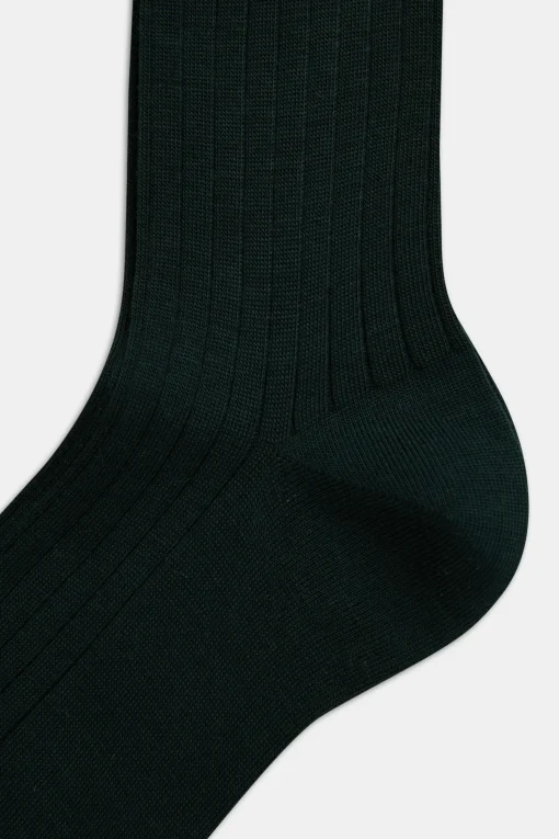 Mid-length Ribbed Wool Stretch Socks