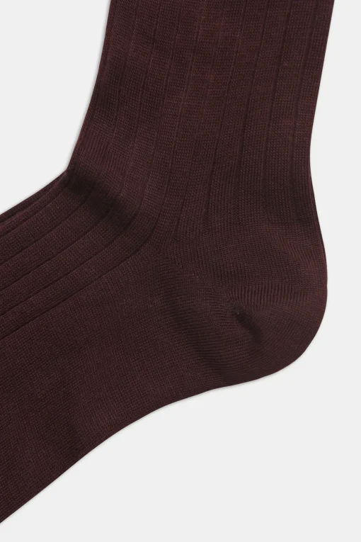 Mid-length Ribbed Wool Stretch Socks