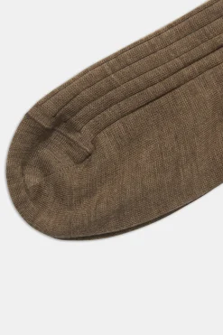 Mid-length Ribbed Wool Stretch Socks