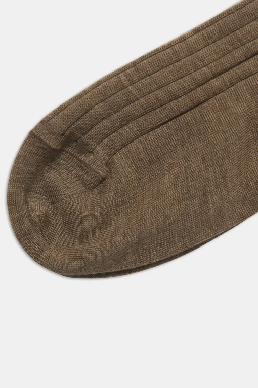 Mid-length Ribbed Wool Stretch Socks