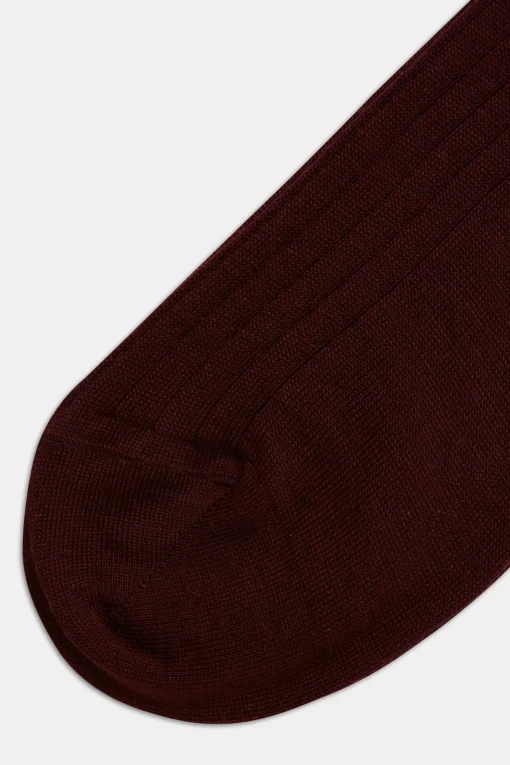 Mid-length Ribbed Wool Stretch Socks