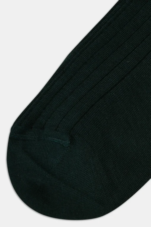 Mid-length Ribbed Wool Stretch Socks