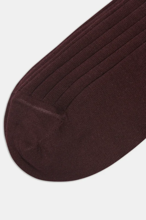 Mid-length Ribbed Wool Stretch Socks
