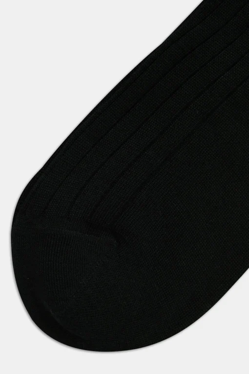Mid-length Ribbed Wool Stretch Socks