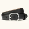 Oval Buckle Saffiano Belt
