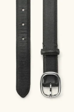 Oval Buckle Saffiano Belt