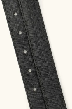 Oval Buckle Saffiano Belt