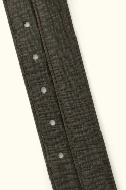 Oval Buckle Saffiano Belt