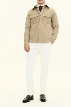 Regular Fit Brushed Cotton Twill Overshirt
