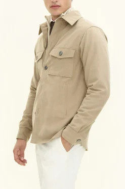 Regular Fit Brushed Cotton Twill Overshirt