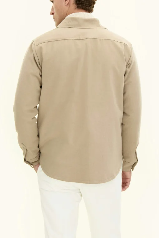 Regular Fit Brushed Cotton Twill Overshirt