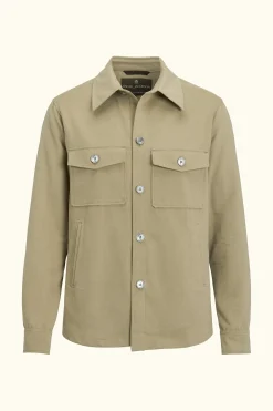 Regular Fit Brushed Cotton Twill Overshirt