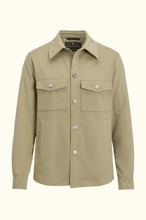 Regular Fit Brushed Cotton Twill Overshirt