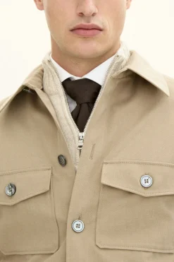 Regular Fit Brushed Cotton Twill Overshirt
