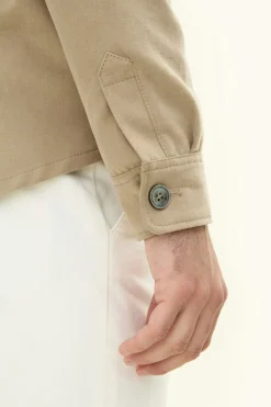 Regular Fit Brushed Cotton Twill Overshirt
