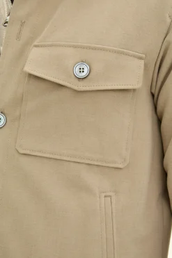 Regular Fit Brushed Cotton Twill Overshirt