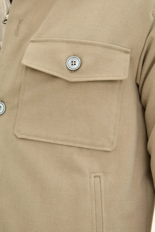 Regular Fit Brushed Cotton Twill Overshirt