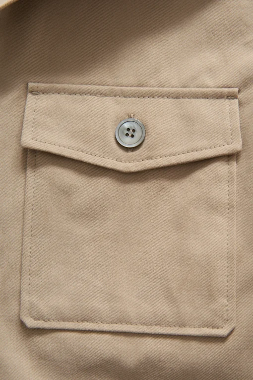 Regular Fit Brushed Twill Overshirt