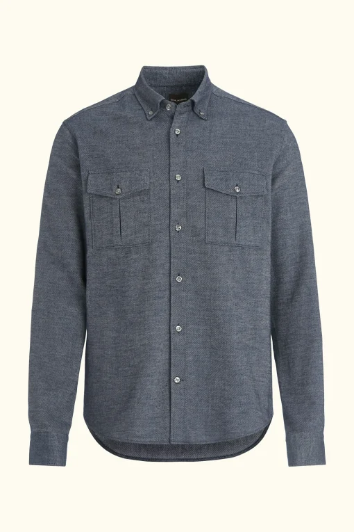 Regular Fit Button Down Cotton Twill Shirt