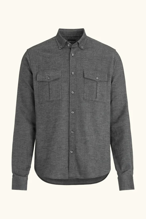 Regular Fit Button Down Cotton Twill Shirt