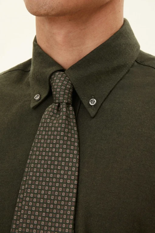 Regular Fit Button Down Twill Shirt
