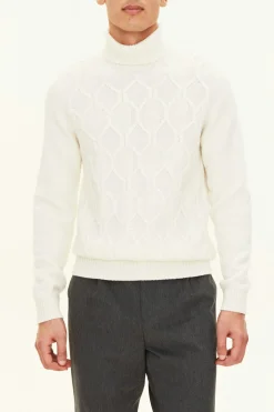 Regular Fit Cable Knit Rollneck