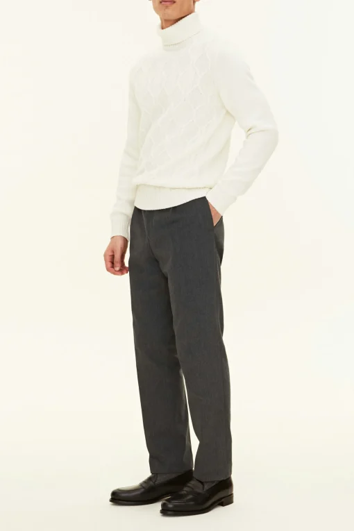 Regular Fit Cable Knit Rollneck