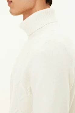 Regular Fit Cable Knit Rollneck