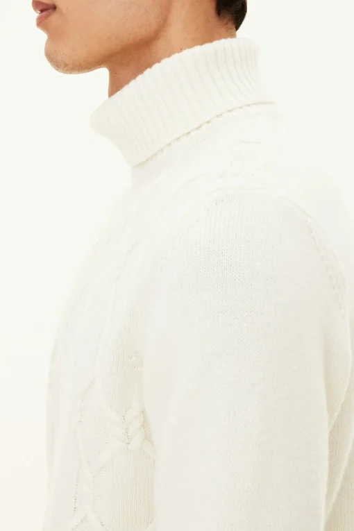 Regular Fit Cable Knit Rollneck