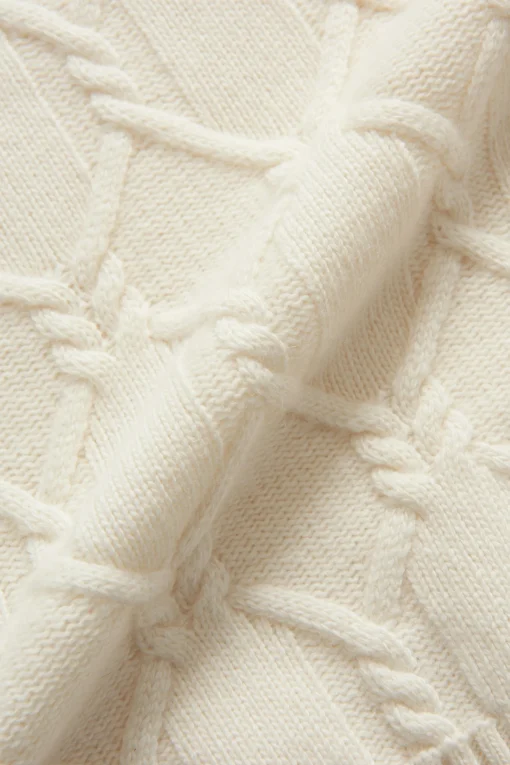 Regular Fit Cable Knit Rollneck