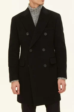 Regular Fit Double Breasted Brushed Wool Coat
