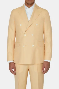 Regular Fit Double Breasted Microstructure Blazer