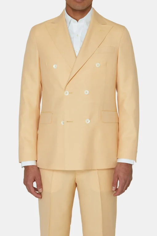 Regular Fit Double Breasted Microstructure Blazer