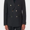 Regular Fit Double Breasted Microstructure Blazer