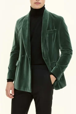 Regular Fit Double breasted Velvet Tuxedo Blazer