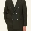 Regular Fit Double Breasted Flannel Blazer