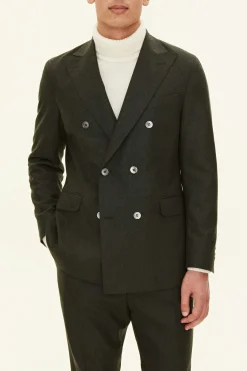 Regular Fit Double Breasted Flannel Blazer