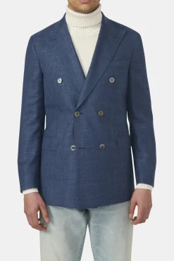 Regular Fit Double Breasted Microstructure Blazer