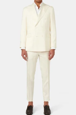 Regular Fit Double Breasted Birdseye Suit