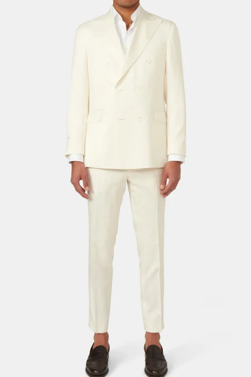 Regular Fit Double Breasted Birdseye Suit