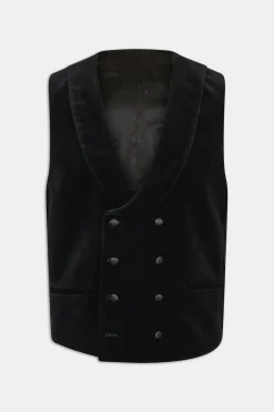 Regular Fit Double Breasted Velvet Waistcoat