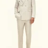 Regular Fit Double Breasted Linen Suit