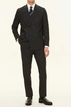 Regular Fit Double Breasted Microstructure Suit