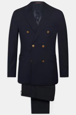 Regular Fit Double Breasted Tropical Wool Suit